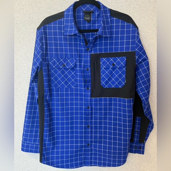 Burton Mens Size Large Brighton Performance‎ Flannel Water Resistant Stretchy - Picture 1 of 10